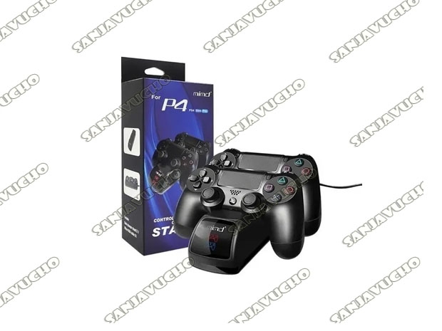 &ua BASE CARGADORA JOYSTICK PS4 SLIM PRO DOBLE SND-401 TCON